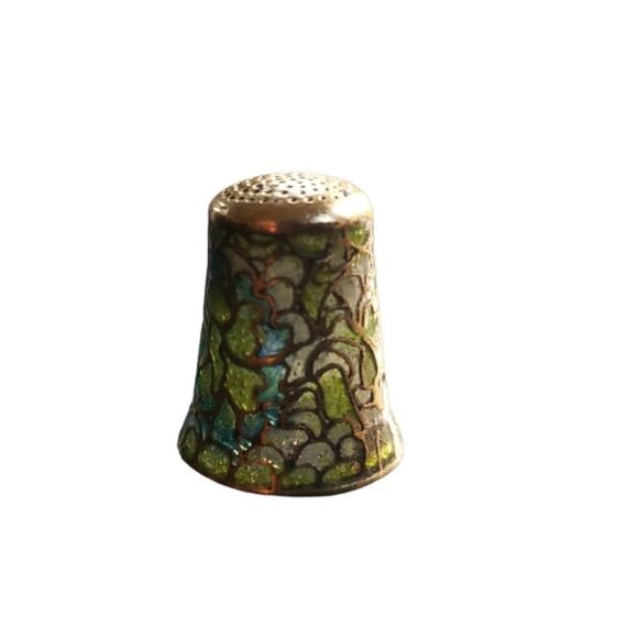 Glass Mosaic Thimble - Picture 1 of 6